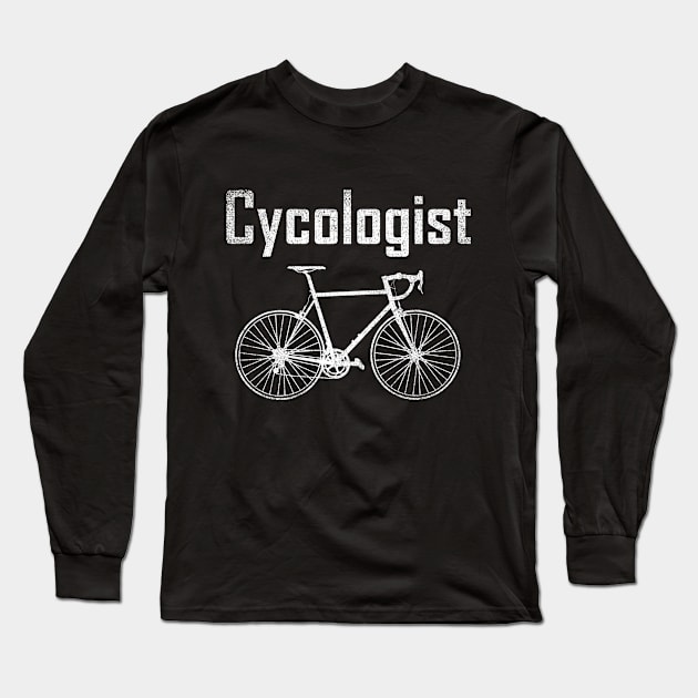 Vintage Cycologist Bike Cycology Funny Biking Cyclist Cycling Gift Long Sleeve T-Shirt by Shariss